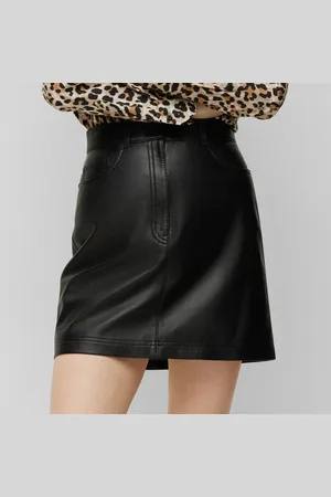 HUGO BOSS Lusila leren rok voor dames in