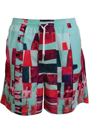Dsquared2 Dsquared Heren Badmode Bik1654 Pixel Art Zwemshorts Mint Groen