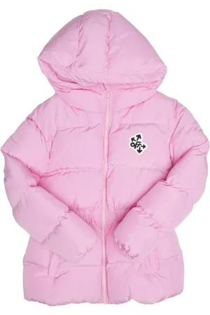 OFF-WHITE Meisjesjas Off White Juniors Ronde Nylon Pufferjas in Roze Wit