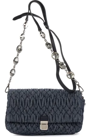 Miu Miu Denim Crossbody Flap Schoudertas