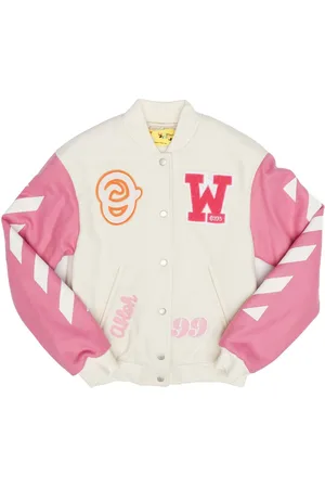 OFF-WHITE Off White Juniors Varsity bomberjack voor meisjes in roze