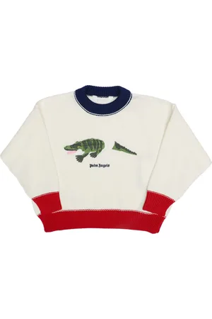 Palm Angels Juniors Croco Sweatshirt voor jongens in Witgroen