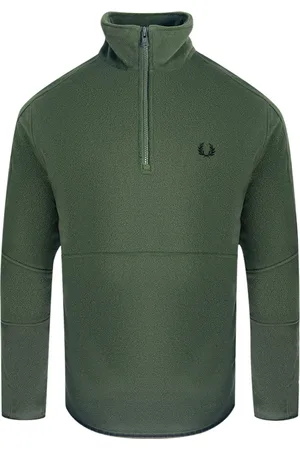 Fred Perry Polar fleece jachtgroen jack met halve rits
