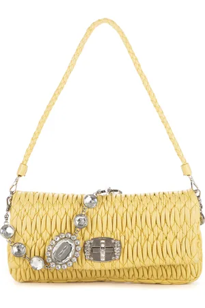 Miu Miu Iconic Crystal Cloqué Bag Medium Schoudertas