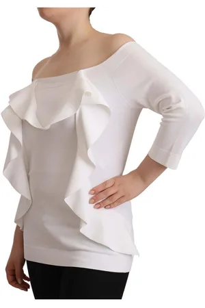 D.EXTERIOR Off Shoulder Top Met Lange Mouwen