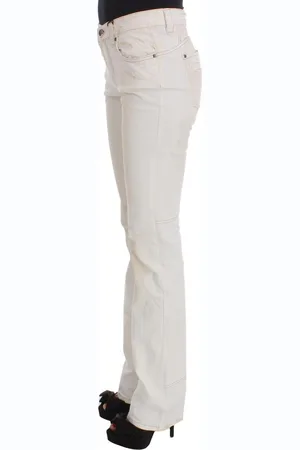 Costume National Kostuum National White Distressed Denim Broek