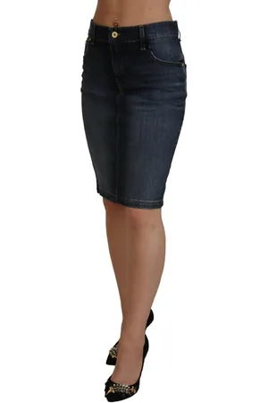 Fiorucci Donkere Washed Mid Waist Denim Rok