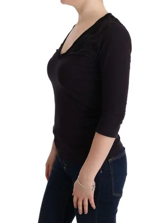Costume National Kostuum National Womens Zwart Geborduurd Tshirt