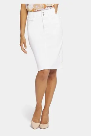 NYDJ High Rise Skirt Premium Denim | Optic White