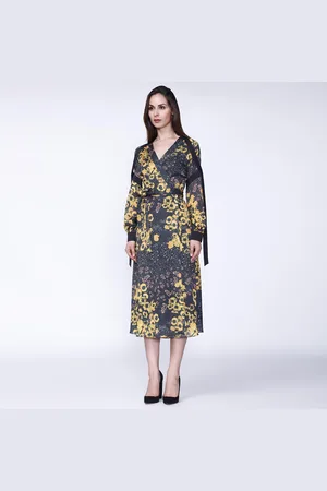 Smart & Joy Bloemenprint wrap midi -jurk