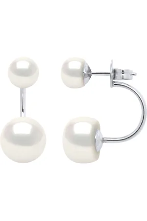 Diadema DUO Parel Oorbellen Zoetwater White 6 en 9 mm 925