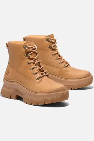 Timberland Roxie Lane Mid Lace Leder Vrouwen Tarwe Laarzen