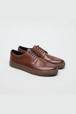 Ben Sherman Preston Leer Heren Roodbruin Veterschoenen