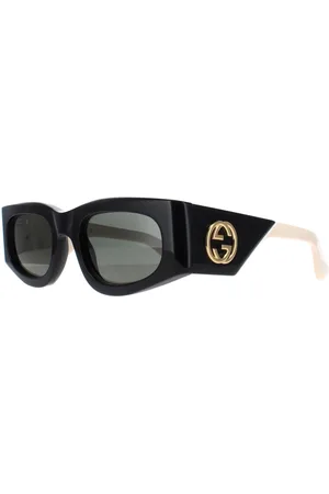 Gucci Rechthoek Dames met Ivoor Grijs GG1664S