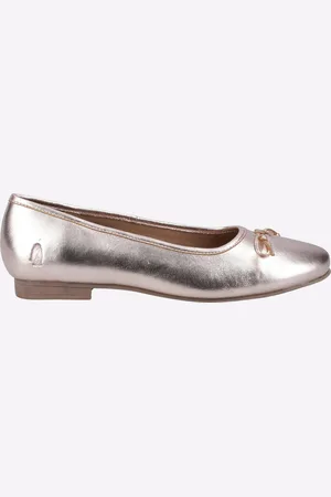 Hush Puppies Naomi Leren Dames Rose Gouden Platte Schoenen