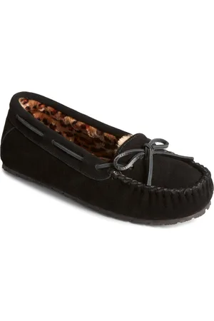 Sperry Reina Dames Suède Zwarte/Luipaard Slippers