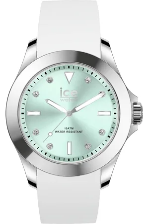 Ice-Watch Ice Watch Ice Steel - Classic - White Pastel Green Dames Horloge Zilverkleurig 020381