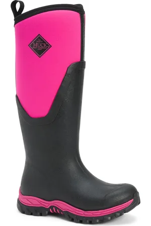 Muck Arctic Sport II Tall Rubberen Zwarte/Roze Regenlaarzen