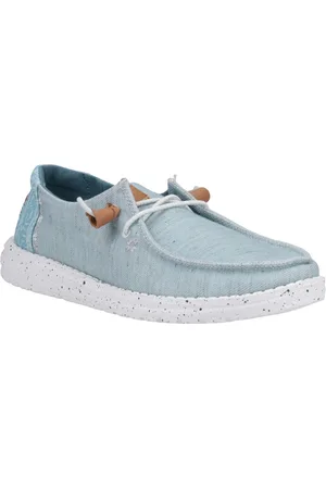 Hey dude Wendy Heathered Slub Tropical Dames Blauwe Instappers