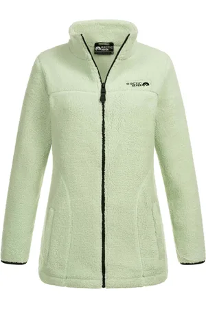 Arctic Dames Sherpa Fleecejas – Warme Outdoorjas met Rits Dusty Mint