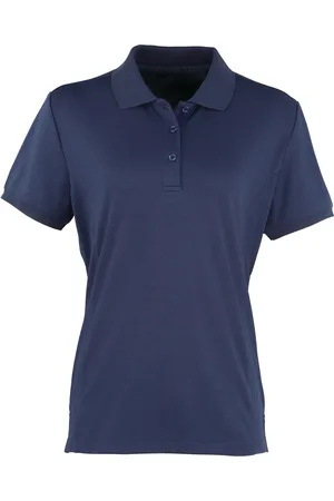 Premier Dames/dames Coolchecker korte mouw Pique Polo T-Shirt (Marine)