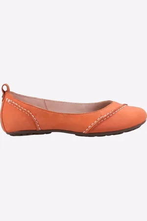 Hush Puppies Janessa Leren Dames Coral Flats