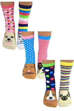 United Oddsocks UNITED ODD SOCKS - 6 Pack Dames Puppy Dog Katoenen Pootjes Sokken - Poten