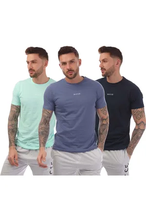 Nicce London Heren T-shirts Tordh 3 Pack in marineblauw