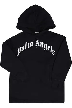 Palm Angels Juniors Classic Over Logo Hoodie Jurk voor meisjes in Zwart-Wit