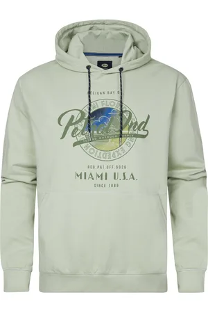 Petrol Industries Heren Plus Size Artwork Hoodie Biscayneside - Groen