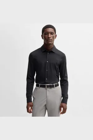 HUGO BOSS Heren H-Paver 17 Slim-Fit overhemd in