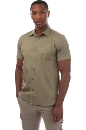 Lyle & Scott Lyle And Scott overhemd met korte mouwen in popeline voor heren in olijfkleur