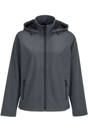 Sols Dames Race Hooded Soft Shell Jacket (Charcoal)