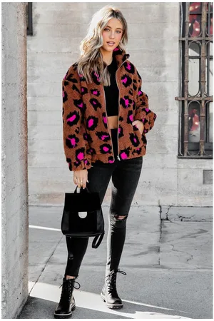 Azura Exchange Dames Sherpa Teddy Jacket in