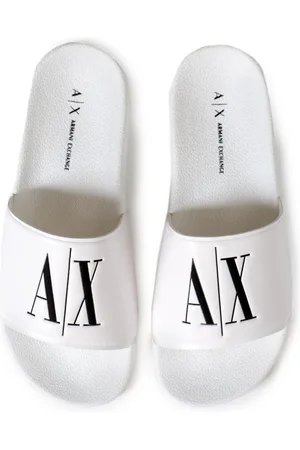 Armani Exchange Dames Print Ronde Teen Slippers in