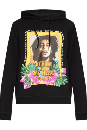 Dsquared2 Cool Fit Bob Marley-logo zwarte hoodie