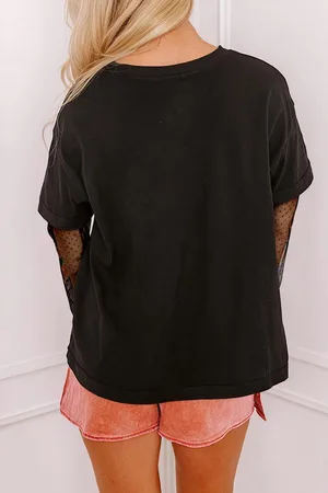 Azura Exchange Neppunten Twee-delige Bloemenlange Mouw Patchwork T-shirt