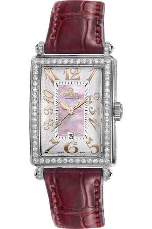 Gevril Dames 7248RV Mini Quartz Avenue of Americas Roze Diamanten Horloge