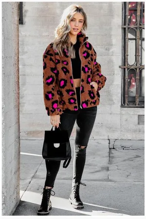 Azura Exchange Dames Leopardprint Fluffy Fleece Jas