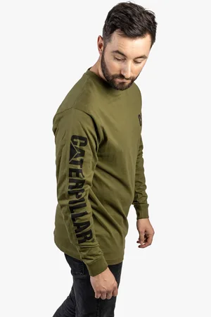 Caterpillar MERK BANIER Heren Katoenen Langsluiting T-Shirt
