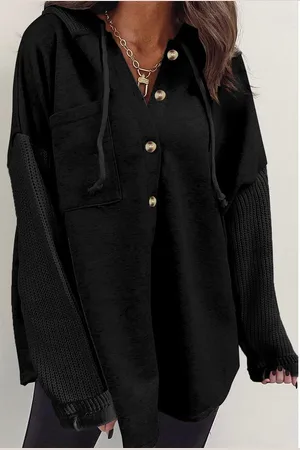 Azura Exchange Dames Oversized Gebreide Hoodie Sweatshirt