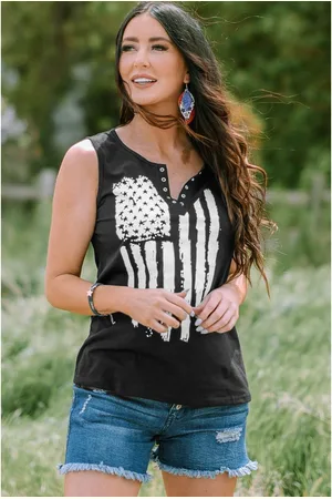 Azura Exchange Dames Button Graphic Tanktop in