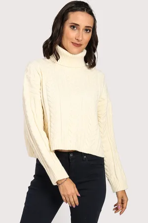William De Faye Trui met rolkraag Fancy knitting in 4 draden