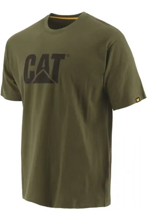 Caterpillar MERK LOGO Heren Katoenen T-Shirt Donkergroen