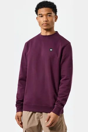 Weekend Offender Heren Ferrer Badge Crewneck Sweatshirt in Berry