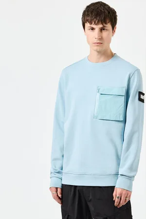 Weekend Offender Heren Neve Crewneck Sweatshirt in Lichtblauw