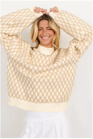 Azura Exchange Havermout Diamantbrei Drop Shoulder Losse Trui