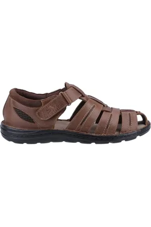 Hush Puppies Heren Albert Visserssandalen van Leer (Beige)