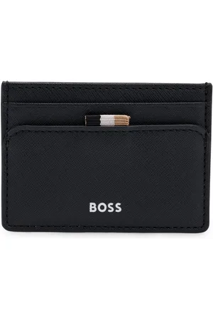 HUGO BOSS Accessories Zair Logo Detail Card Holder in Black