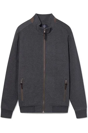 Hackett Heren Hackett, Harrington Volledig Rits Trui in Antraciet